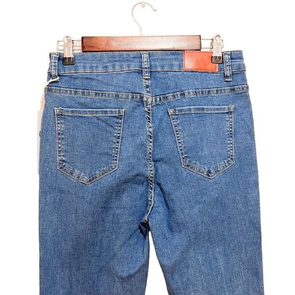 NWT Potili Medium Wash Skinny Distressed Stretch Blue Denim Jeans Retail $99 - Picture 11 of 12